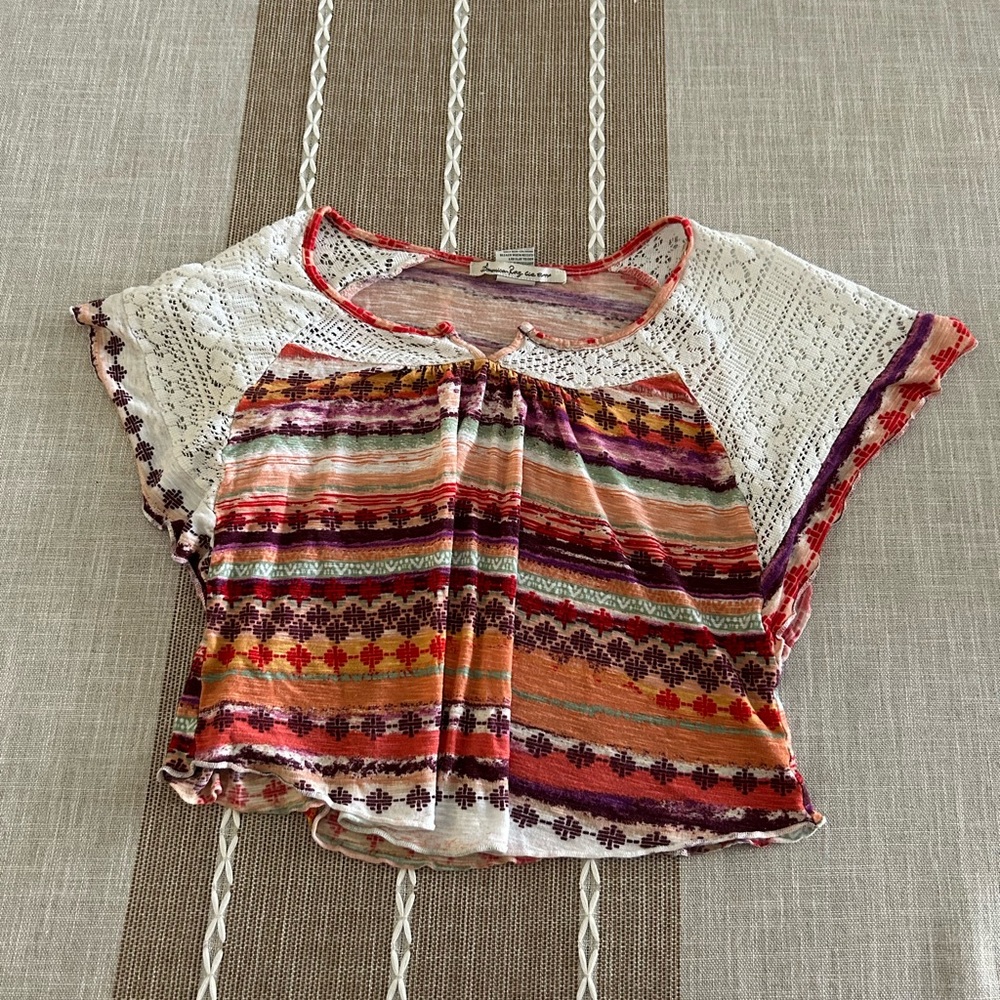 Orange striped top